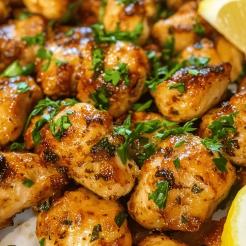 Discover the irresistible taste of Garlic Butter Chicken Bites, a dish that combines tender chicken breast with the rich flavors of garlic and butter. This recipe is perfect for busy weeknights or as an impressive appetizer for gatherings. With just a handful of ingredients, you can create a meal that is both simple and satisfying. The combination of juicy chicken pieces bathed in a luscious garlic butter sauce is sure to please anyone at your table.