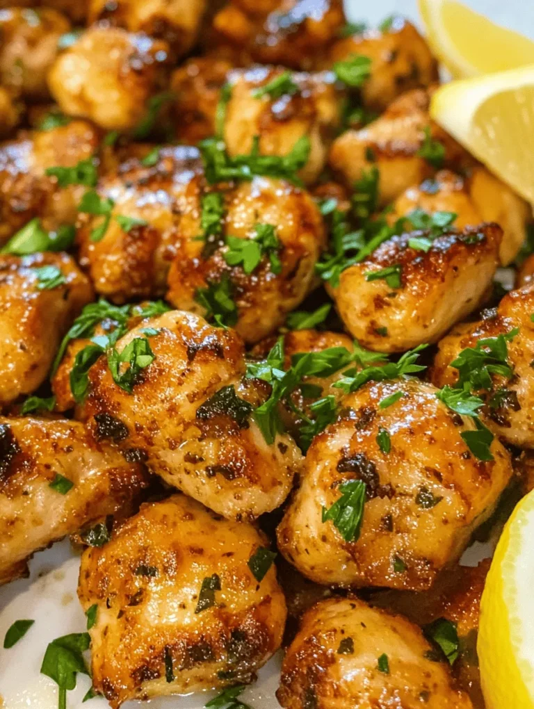 Discover the irresistible taste of Garlic Butter Chicken Bites, a dish that combines tender chicken breast with the rich flavors of garlic and butter. This recipe is perfect for busy weeknights or as an impressive appetizer for gatherings. With just a handful of ingredients, you can create a meal that is both simple and satisfying. The combination of juicy chicken pieces bathed in a luscious garlic butter sauce is sure to please anyone at your table.