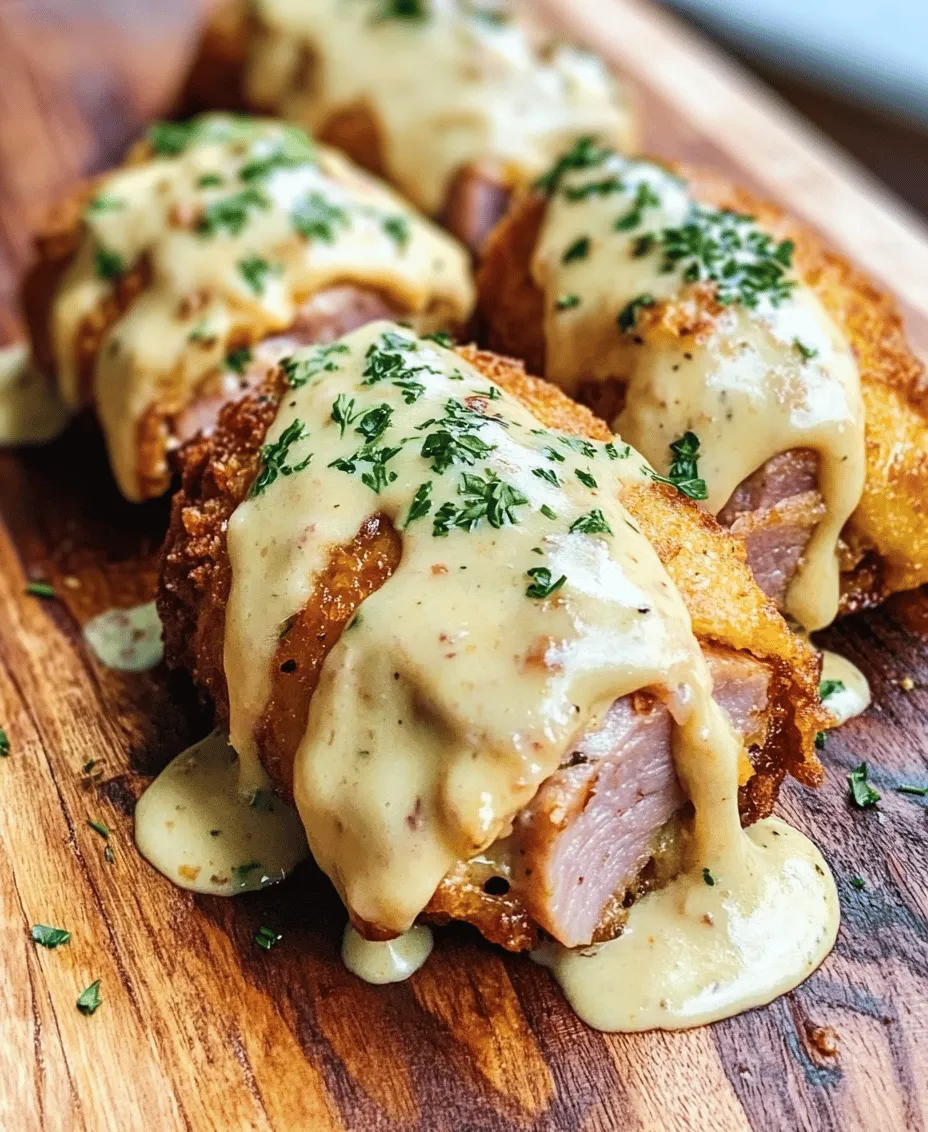 Chicken Cordon Bleu is a classic dish that has won the hearts of many with its delightful combination of flavors and textures. This elegant and delicious meal features tender chicken breasts stuffed with savory ham and melted Swiss cheese, all encased in a crispy, golden-brown breadcrumb coating. The contrast between the juicy chicken, the rich cheese, and the smoky ham creates a culinary experience that is as satisfying to the palate as it is pleasing to the eye.