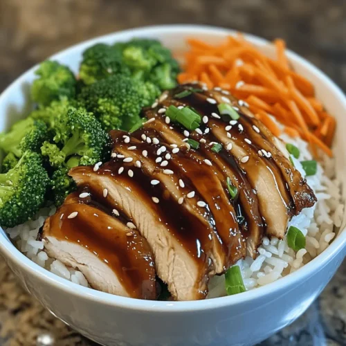 The Teriyaki Chicken Rice Bowl is a delightful dish that combines succulent chicken with a rich, savory sauce over a bed of fluffy rice and vibrant vegetables. Originating from Japan, this dish has gained immense popularity worldwide for its delicious flavor profile, ease of preparation, and versatility. Whether you’re preparing a quick weeknight dinner or impressing guests at a gathering, the Teriyaki Chicken Rice Bowl is an excellent choice that satisfies hunger while being visually appealing.