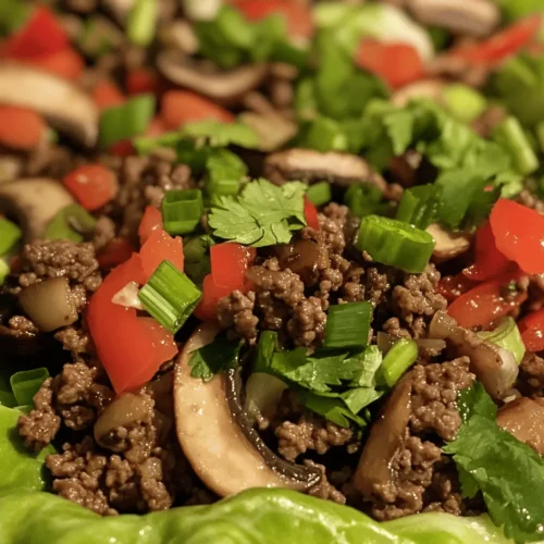 When it comes to Asian-style ground beef lettuce wraps, the addition of fresh herbs and lime is what elevates this dish from ordinary to extraordinary. Fresh herbs like cilantro, mint, or basil not only add a pop of color but also infuse the wraps with aromatic flavors that complement the savory beef filling. A squeeze of fresh lime juice brings a zesty brightness that cuts through the richness of the meat and balances out the overall taste. As you prepare your wraps, don’t hesitate to experiment with different herbs and citrus to find your ideal flavor profile.