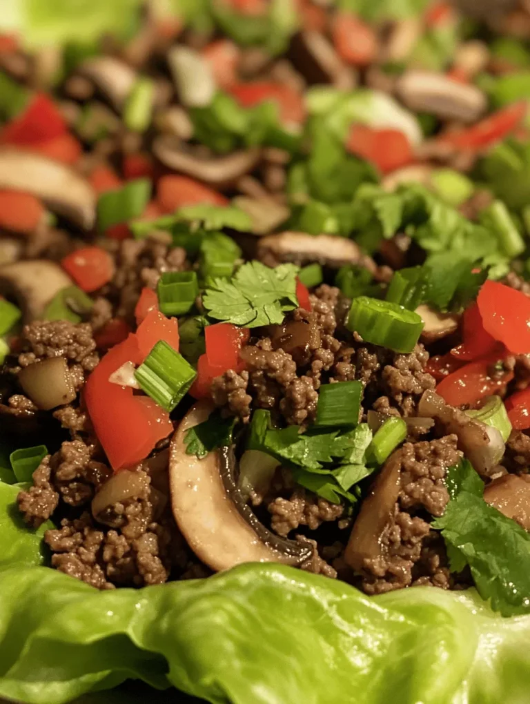 When it comes to Asian-style ground beef lettuce wraps, the addition of fresh herbs and lime is what elevates this dish from ordinary to extraordinary. Fresh herbs like cilantro, mint, or basil not only add a pop of color but also infuse the wraps with aromatic flavors that complement the savory beef filling. A squeeze of fresh lime juice brings a zesty brightness that cuts through the richness of the meat and balances out the overall taste. As you prepare your wraps, don’t hesitate to experiment with different herbs and citrus to find your ideal flavor profile.