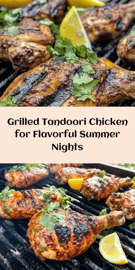 Fire up your grill for a mouthwatering Tandoori Delight! This grilled tandoori chicken recipe features juicy leg quarters marinated in a spiced yogurt mixture that infuses bold flavors. With ingredients like garlic, ginger, and tandoori masala, each bite is packed with deliciousness. Perfect for summer barbecues or cozy dinners, serve it with naan or a fresh salad for a complete meal. Easy to prepare and oh-so-satisfying, this dish will quickly become a favorite!