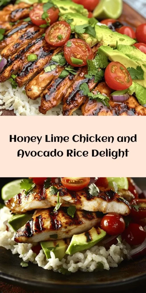Elevate your dinner game with this delicious Honey Lime Chicken & Avocado Rice Stack! Marinated in a zesty honey-lime mix, the tender chicken pairs perfectly with creamy avocado rice, bursting with cherry tomatoes and fresh cilantro. Easy to make and visually stunning, this meal is perfect for family dinners or meal prep. Ready in just an hour, it's healthy, flavorful, and guaranteed to impress. Get ready to enjoy layers of yum!