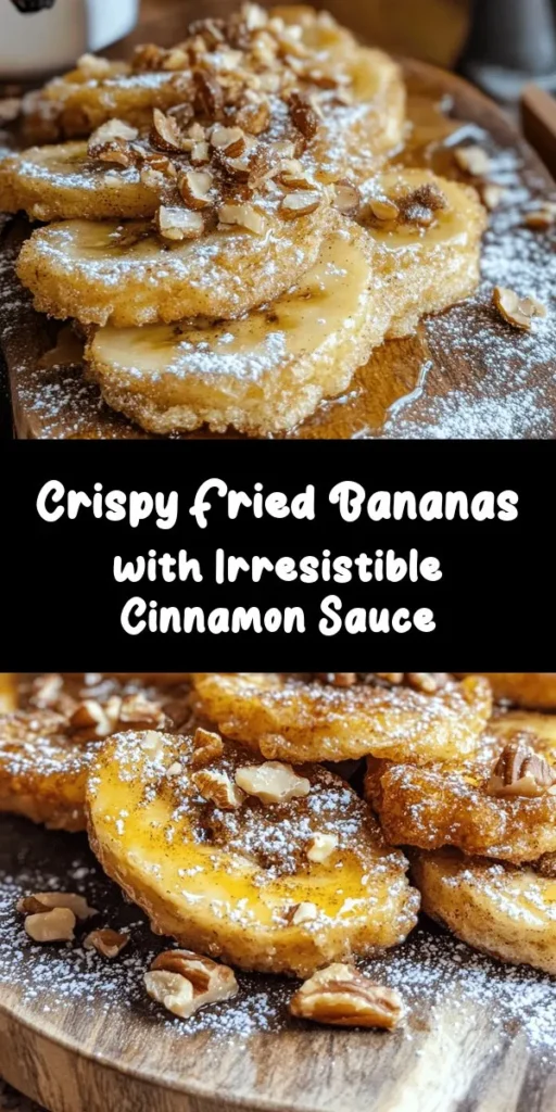 Indulge in a delightful treat with these Fried Bananas drizzled in a warm Cinnamon Butter Sauce. This recipe combines perfectly ripe bananas coated in a light, crispy batter and served with a luscious cinnamon-infused sauce. It's an easy and quick dessert that takes just 30 minutes to prepare. Perfect for impressing guests or enjoying a sweet snack. Don’t forget to add a dusting of powdered sugar and crunchy nuts for extra flair!