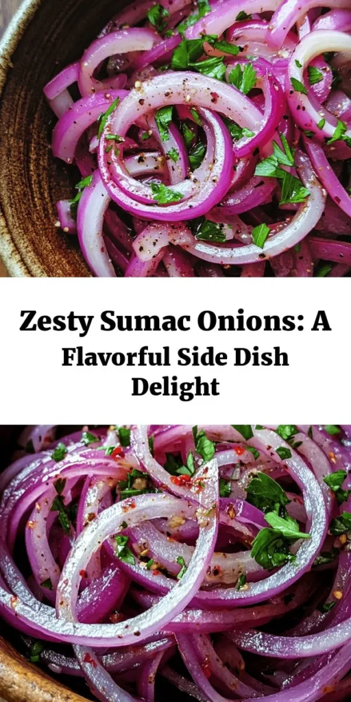 Add a burst of flavor to your meals with these zesty sumac onions! This quick and easy recipe features thinly sliced red onions tossed in sumac and sautéed to perfection. A splash of red wine vinegar or lemon juice brightens the dish, while a sprinkle of chili flakes adds a touch of heat for those who like it spicy. Garnished with fresh parsley, these onions make a fantastic topping for salads, sandwiches, or grilled meats. Perfect for a weeknight dinner or as a side at your next gathering!