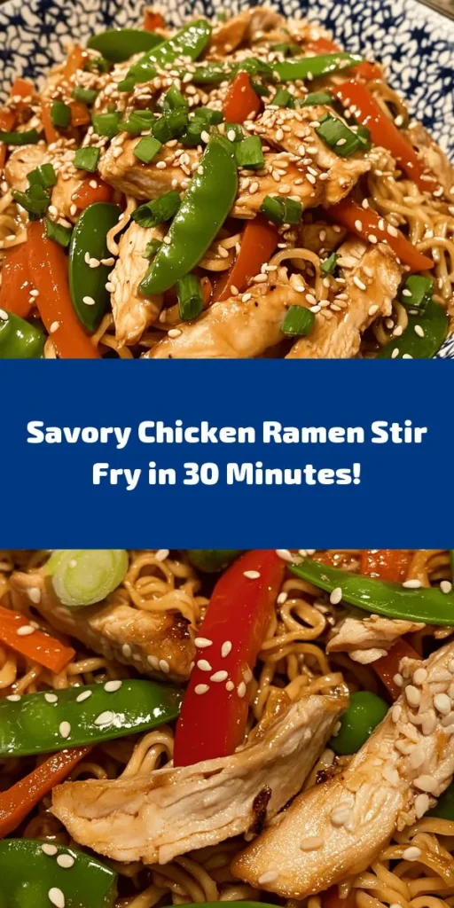 Discover the perfect balance of flavor and ease with this Chicken Ramen Stir Fry recipe! In just 30 minutes, you can enjoy a delicious meal packed with tender chicken, colorful veggies, and classic Asian flavors. With simple ingredients like garlic, ginger, soy sauce, and fresh veggies, this dish brings a delightful twist to traditional ramen. It’s quick enough for a weeknight dinner yet tasty enough for any occasion. Don’t forget the garnishes for that extra touch!