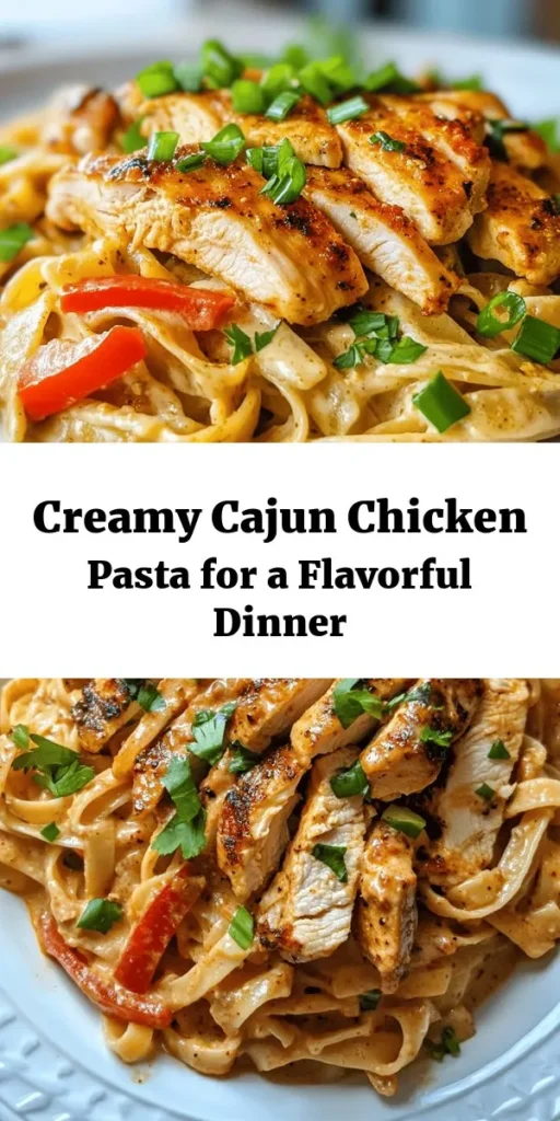 Indulge in a bowl of creamy Cajun chicken pasta that’s bursting with flavor! This simple yet delicious recipe features tender chicken thighs seasoned with Cajun spice, sautéed with vibrant veggies, and wrapped in a luscious creamy sauce. Perfect for a weeknight dinner, this dish comes together in just 30 minutes. Top it off with fresh green onions and parsley for a beautiful finish. Your family will love this satisfying and comforting meal!