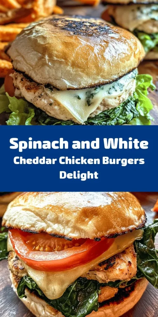 Elevate your burger night with these mouthwatering White Cheddar and Spinach Chicken Burgers! Juicy ground chicken mixed with fresh spinach and creamy white cheddar makes a wholesome and delicious meal. These easy-to-make burgers come together in just 30 minutes and are perfect for a weeknight dinner. Customize with your favorite toppings and serve alongside sweet potato fries or a crisp salad. Enjoy a healthier twist on a classic favorite!