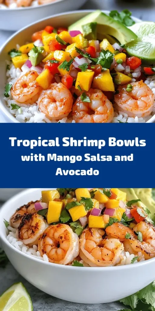 Indulge in the vibrant flavors of these Tropical Shrimp Delight Bowls! This quick and easy recipe features succulent shrimp sautéed with chili spices, served over fluffy jasmine rice. Add creamy avocado, fresh mango salsa, and a zesty lime-chili sauce for the perfect tropical twist. Ideal for a weeknight dinner or meal prep, this dish is both nutritious and satisfying. Ready in just 30 minutes, it's a flavorful escape that everyone will love!