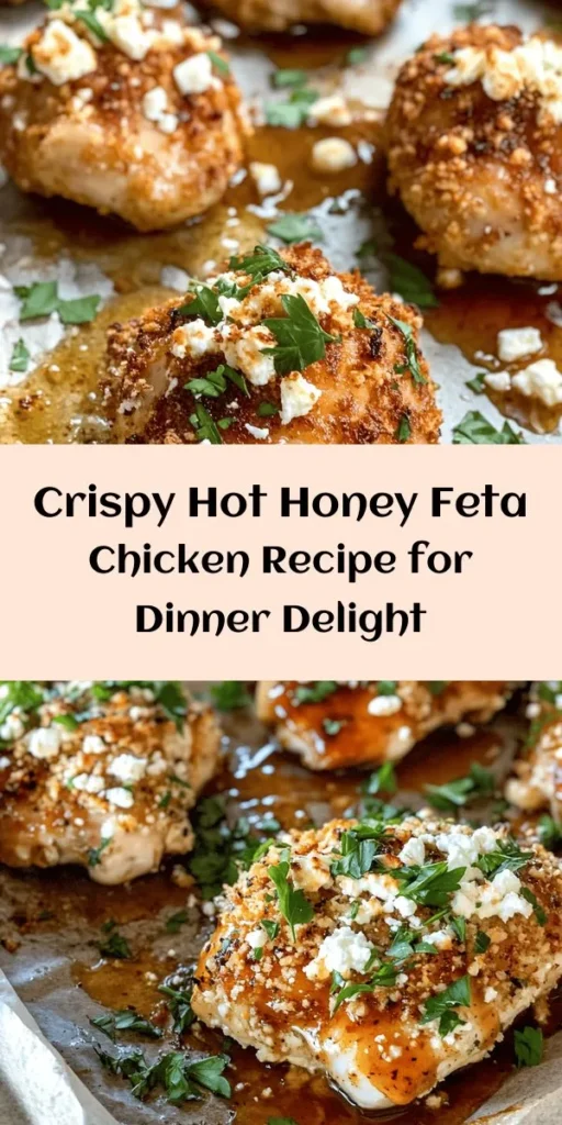 Try this Crispy Hot Honey Feta Chicken for a delicious twist on a classic dish! With tender chicken breasts coated in a crunchy panko crust, topped with creamy feta cheese and drizzled with sweet-hot honey, this recipe will become a family favorite. It's easy to make and perfect for any occasion. Just bake to golden perfection, garnish with fresh parsley, and get ready to savor the flavor explosion. Serve it with your favorite sides for a complete meal!