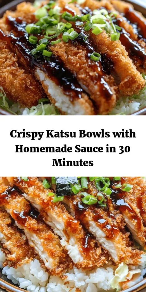 Savor the deliciousness of homemade Crispy Katsu Bowls with a rich Tonkatsu sauce! This easy recipe features tender, breaded pork chops served over a bed of fluffy rice and topped with fresh cabbage, green onions, and optional pickled ginger and nori. In just 30 minutes, you can whip up this delightful dish that's perfect for a cozy dinner. Perfectly crispy on the outside and juicy on the inside, it's a meal the whole family will love! 🍚🍴