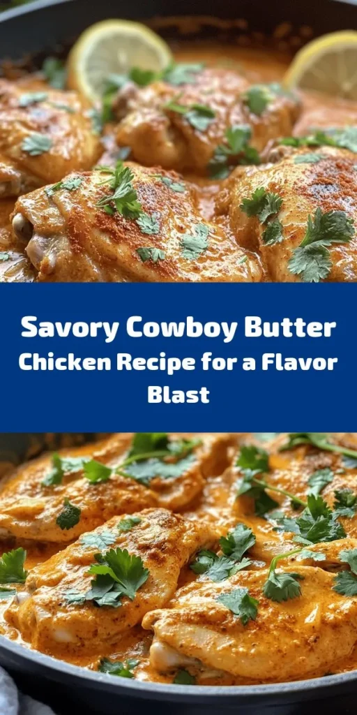 Savor the taste of the Wild West with this Cowboy Butter Chicken recipe! Juicy, marinated chicken thighs are cooked to perfection and smothered in a rich and flavorful cowboy butter blend of garlic, herbs, and spices. Perfect for a cozy dinner or entertaining guests, this dish is easy to make and sure to impress. Serve with rice, cornbread, or grilled veggies for a hearty meal. Get ready to enjoy bold flavors that bring a taste of adventure right to your table!