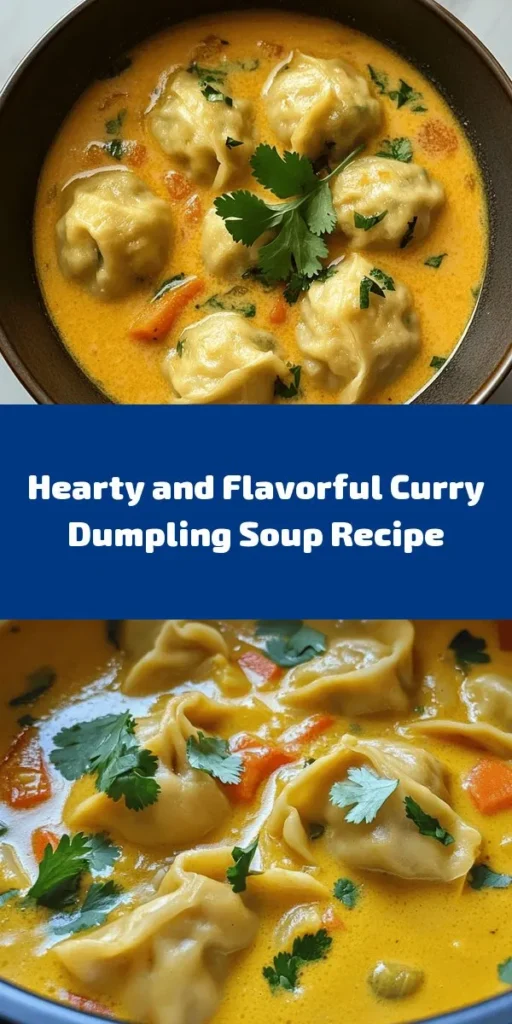 Warm up with the comforting goodness of Best Curry Dumpling Soup! This delightful recipe features homemade dumplings filled with fresh vegetables and chickpeas, all cooked in a creamy coconut curry broth. Perfect for cozy nights, it’s not only easy to make but also packed with flavor. With simple ingredients like turmeric, cumin, and a splash of lime for brightness, your taste buds are in for a treat. Gather your ingredients and dive into a bowl of warmth!