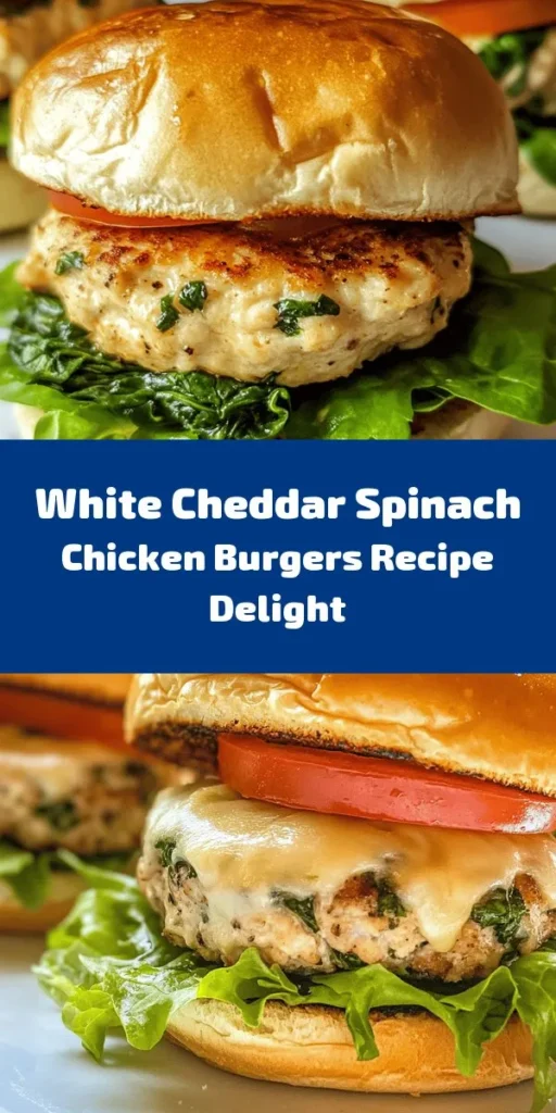 Savor the incredible flavors of these White Cheddar and Spinach Chicken Burgers! Made with ground chicken, fresh spinach, and melty white cheddar, these juicy patties are packed with nutrition and taste. Perfect for a quick weeknight dinner or a weekend grill-out, they come together in just 30 minutes. Serve them on toasted buns with your favorite toppings for a deliciously satisfying meal. Check out the full recipe and give them a try!