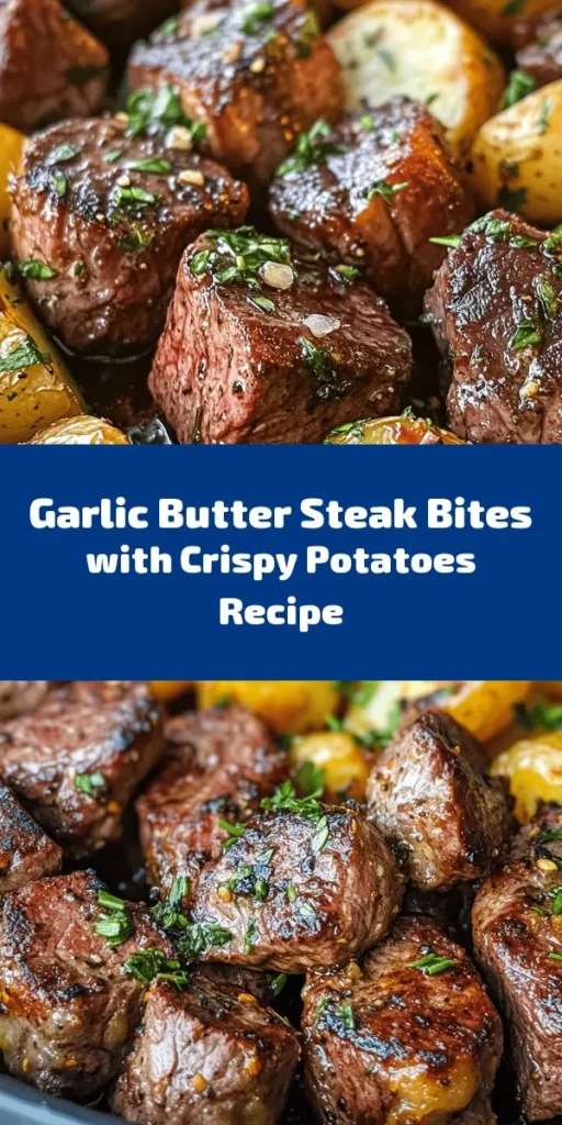 Indulge in the mouthwatering flavors of Sizzling Garlic Butter Steak Bites paired with crispy baby potatoes! This easy recipe combines tender sirloin steak with a rich garlic butter sauce, perfectly seasoned with fresh herbs. Roast the potatoes until golden and crispy, then mix everything together for a delightful meal that will impress your family and friends. Perfect for dinner or as a tasty appetizer. Dive into this delicious goodness in just 45 minutes!