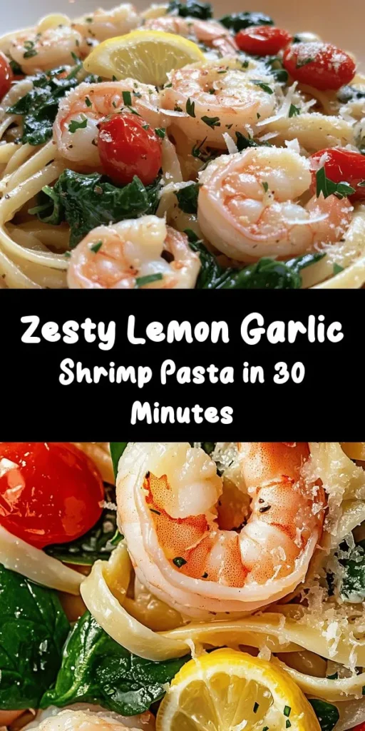 Indulge in a delightful Lemon Garlic Shrimp Pasta with Spinach that’s bursting with fresh flavors! This easy recipe features tender shrimp sautéed in garlic and tossed with al dente pasta, vibrant cherry tomatoes, and healthy spinach. Finished with a zesty lemon kick and topped with Parmesan, it’s perfect for a quick weeknight dinner or a weekend gathering. Get ready to impress with this deliciously tangy dish that takes just 30 minutes to make!