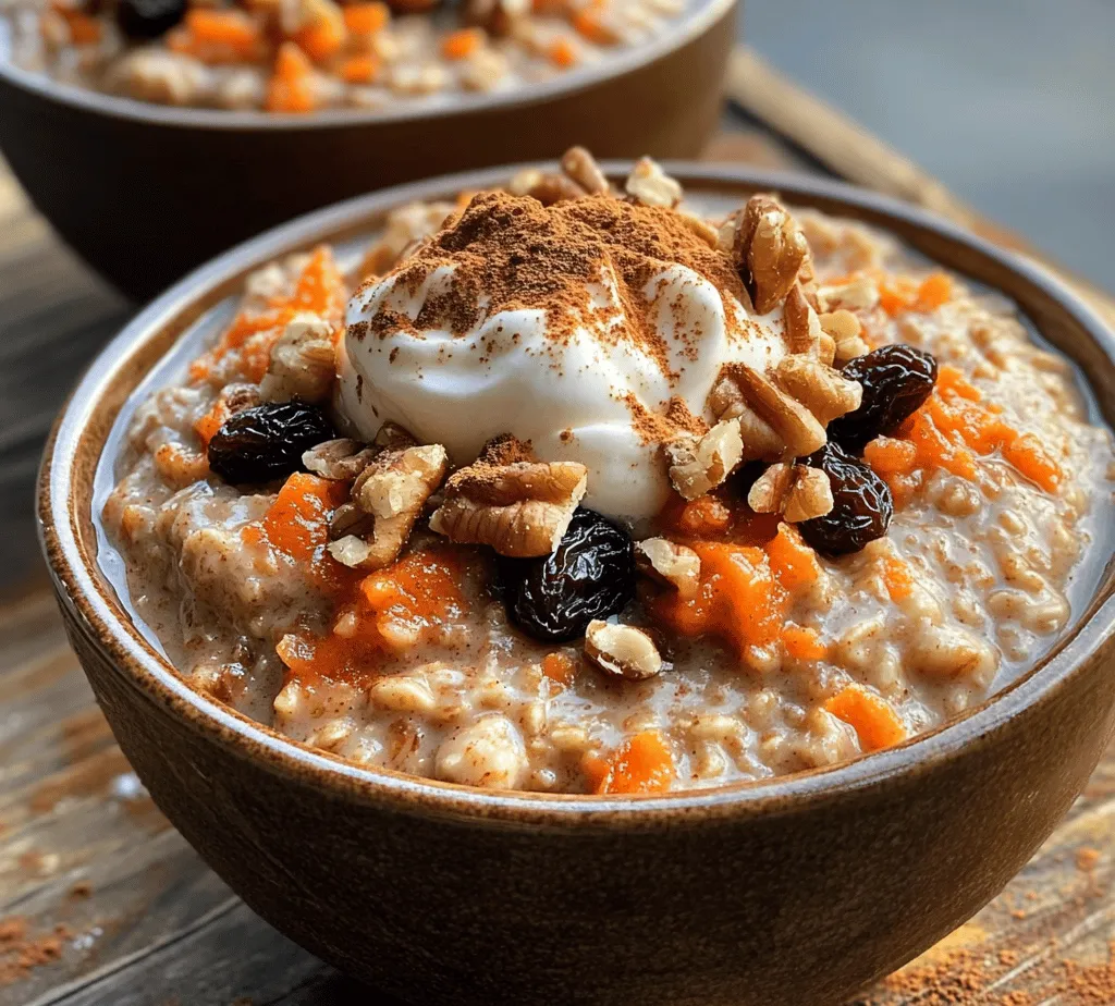 Oatmeal has long been revered as a versatile breakfast option, cherished for its ability to fuel the body and satisfy hunger. This humble grain can be transformed into a myriad of delightful dishes, making it a staple in households around the world. Among the many variations, the Carrot Cake Oatmeal Delight stands out, bringing together the comforting flavors of a classic dessert with the wholesome benefits of oats and vegetables.