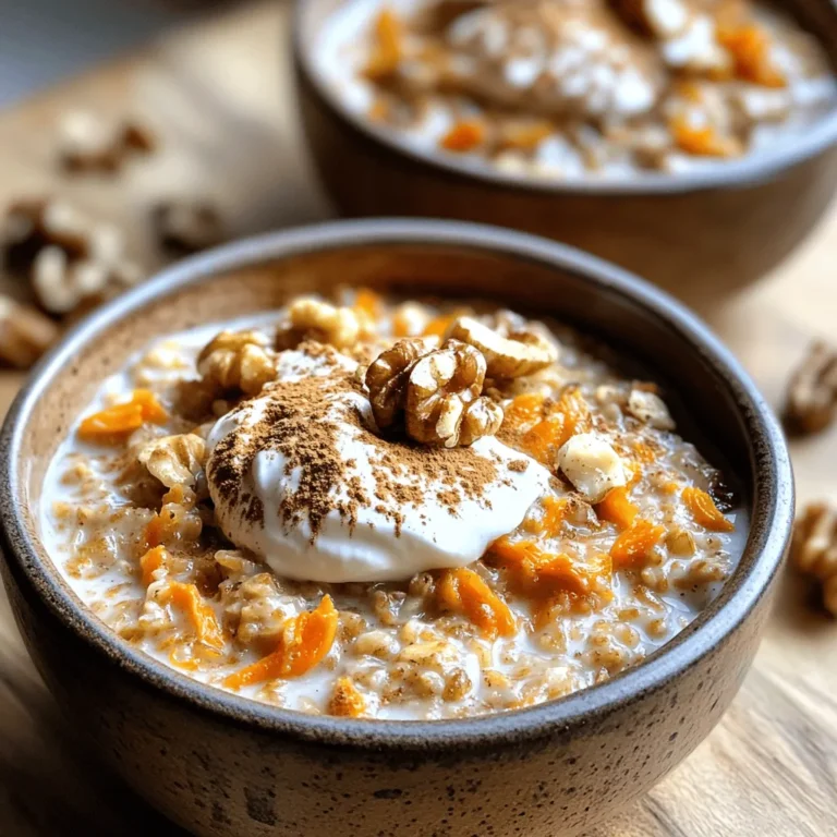 Oatmeal has long been revered as a versatile breakfast option, cherished for its ability to fuel the body and satisfy hunger. This humble grain can be transformed into a myriad of delightful dishes, making it a staple in households around the world. Among the many variations, the Carrot Cake Oatmeal Delight stands out, bringing together the comforting flavors of a classic dessert with the wholesome benefits of oats and vegetables.
