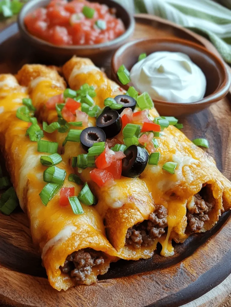 Cheesy Taco Sticks are a delightful fusion of two beloved comfort foods: tacos and cheesy goodness, all wrapped up in a convenient stick form. These treats are not just a snack; they can easily serve as a crowd-pleasing appetizer for parties, game days, or casual family dinners. The combination of seasoned ground meat, melty cheese, and flaky dough creates an irresistible flavor and texture that appeals to both kids and adults alike.