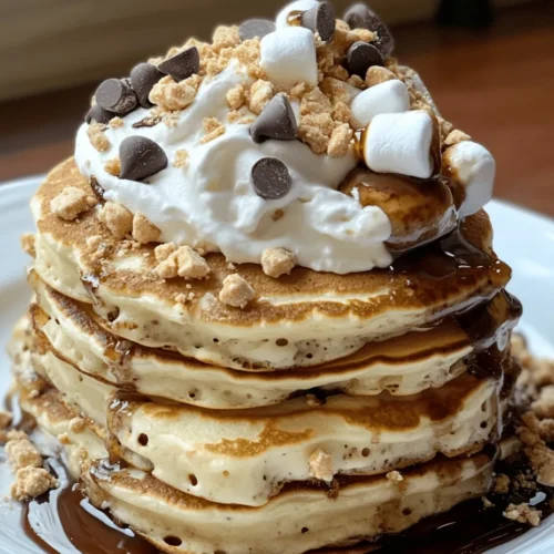 In the world of breakfast treats and indulgent desserts, few combinations evoke nostalgia and joy quite like s’mores. This iconic campfire favorite, traditionally made with toasted marshmallows, melted chocolate, and crunchy graham crackers, has transcended its original setting to inspire a delightful new creation: S’mores Pancakes. Imagine biting into a stack of fluffy pancakes that capture the essence of a classic s’mores experience, with gooey marshmallows, rich chocolate, and the satisfying crunch of graham crackers all harmoniously intertwined.