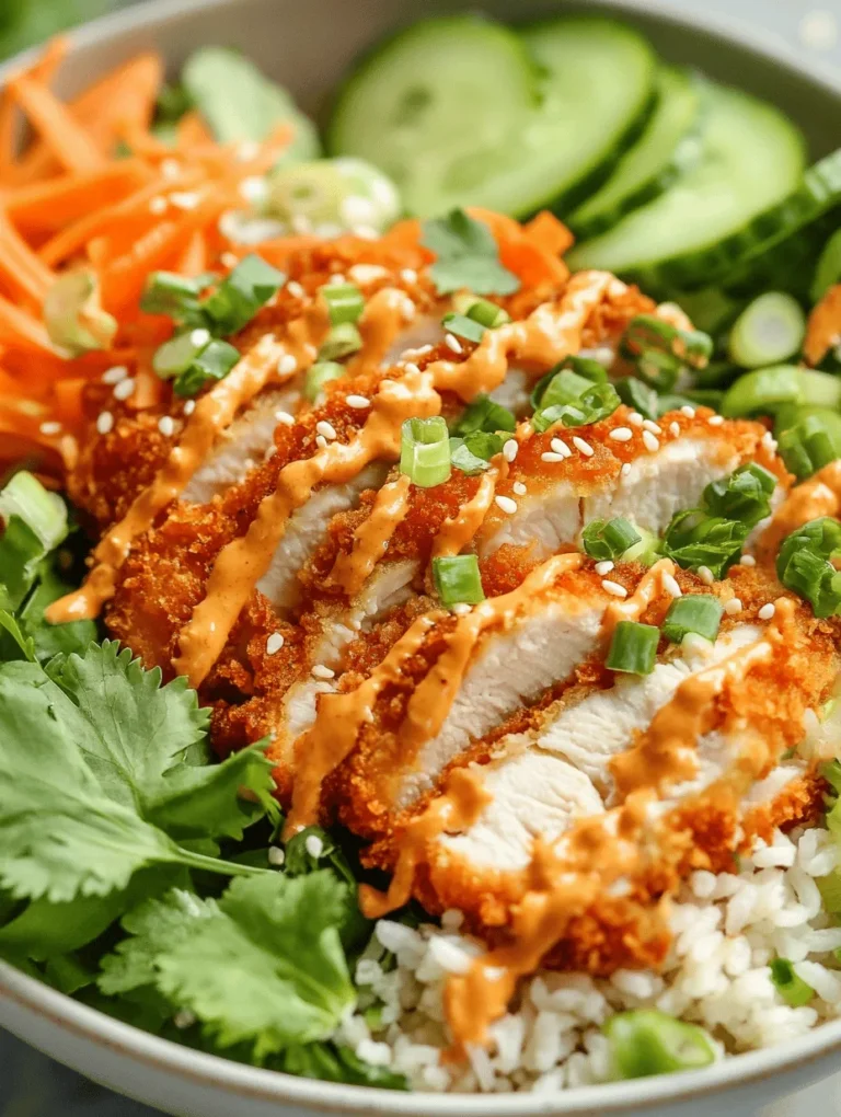 The Bang Bang Chicken Bowl is inspired by Asian cuisine, specifically drawing from the popular Bang Bang Shrimp dish that originated from the restaurant chain Bonefish Grill. Over the years, this dish has evolved and been adapted into various forms, with chicken being a popular substitute for shrimp. The name "Bang Bang" refers to the bold, zesty flavors that hit your palate with a satisfying punch.