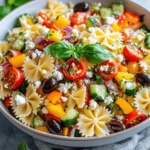 At the heart of this recipe is bow tie pasta, known as farfalle in Italian. This charming pasta shape is characterized by its distinctive bow-like form, which not only adds a playful element to the dish but also provides a satisfying texture that holds onto sauces and dressings beautifully. The versatility of bow tie pasta makes it an excellent base for salads, allowing it to pair well with a wide range of ingredients.