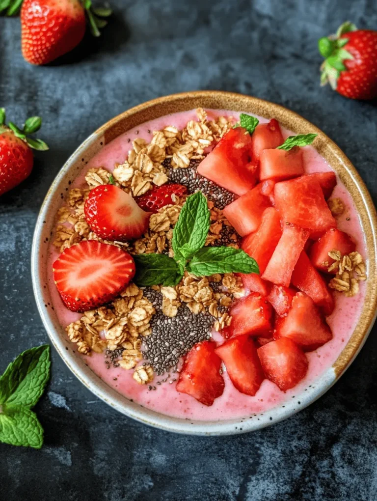 Smoothie bowls have surged in popularity in recent years, becoming a staple in health-conscious kitchens and trendy cafes alike. These vibrant, colorful bowls not only captivate the eye but also pack a nutritional punch that makes them an excellent choice for breakfast, snacks, or even dessert. The appeal of smoothie bowls lies in their versatility; they can be customized with various fruits, toppings, and flavors to suit personal preferences and dietary needs. In particular, the refreshing watermelon and strawberry smoothie bowl stands out as a perfect summer treat, capturing the essence of the season with its bright colors and delicious flavors.
