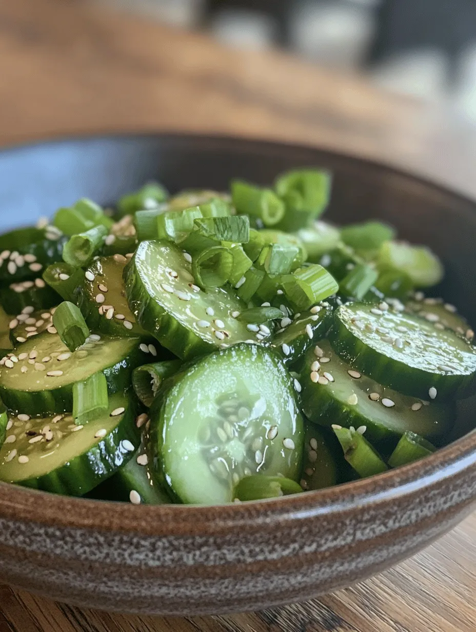 Crunchy Asian Cucumber Salad is a vibrant and refreshing dish that embodies the essence of Asian cuisine. This salad combines the crispness of cucumbers with a medley of seasonings and aromatics to create a delightful side dish or light meal that tantalizes the taste buds. The beauty of this recipe lies in its simplicity and the vibrant flavors that come together in just a few minutes, making it an ideal choice for busy weeknights or entertaining guests.