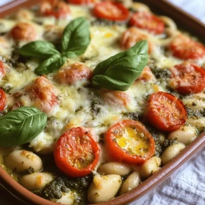 If you’re searching for a dish that strikes the perfect balance between indulgence and nutrition, look no further than the Creamy White Bean & Pesto Bake. This delightful recipe showcases a rich, creamy texture and vibrant colors, making it not only a feast for the palate but also a visual treat. The combination of white beans, fresh basil pesto, and seasonal vegetables creates a harmonious blend of flavors that can elevate any meal.