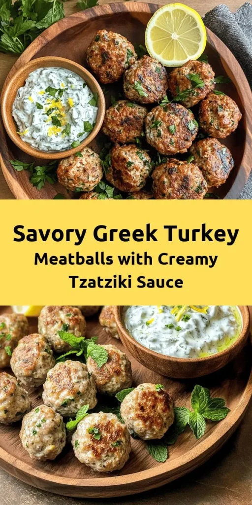 Discover the deliciousness of Greek Turkey Meatballs served with a refreshing tzatziki sauce! This recipe combines lean ground turkey, aromatic herbs, and spices to create tender meatballs that are perfect for any meal. With easy-to-follow instructions, you can whip up this dish in just 45 minutes. The creamy tzatziki made with Greek yogurt and fresh cucumber enhances the flavors perfectly. Ideal for dinner or meal prep, this dish showcases the best of Mediterranean cuisine!