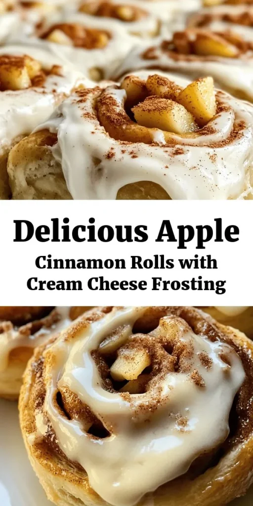 Indulge in the warm, comforting flavors of these Irresistible Apple Cinnamon Rolls topped with creamy frosting! Fluffy dough meets a sweet apple and cinnamon filling, creating the perfect treat for breakfast or dessert. With easy-to-follow steps, you'll have freshly baked rolls ready to impress in just a couple of hours. Don’t forget the luscious cream cheese frosting for that extra touch of sweetness! Perfect for sharing or savoring all by yourself.