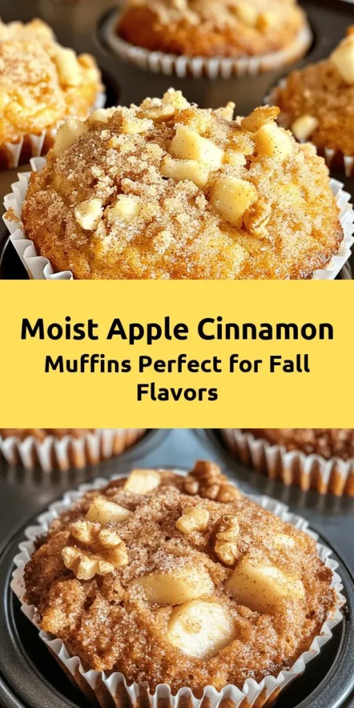 Enjoy the flavors of fall with these irresistible Moist Apple Cinnamon Muffins! Perfectly spiced with cinnamon and packed with tender apples, this easy recipe makes 12 delicious muffins that are sure to impress. With just a few simple ingredients and 35 minutes of your time, you can whip up a batch for breakfast or a cozy snack. Top with a sprinkle of cinnamon sugar for an extra touch of sweetness. Get ready to savor every bite!