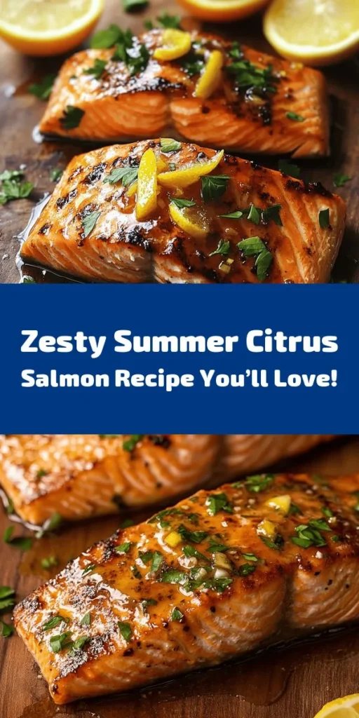 Brighten up your summer meals with this delicious Summer Citrus Salmon recipe! Perfectly marinated in a zesty blend of honey, orange, and lemon, this dish is a delightful combination of flavors. With just 30 minutes from prep to plate, it’s ideal for busy weeknights or a sunny weekend BBQ. Enjoy it grilled to perfection and topped with fresh parsley for that extra pop! Serve it with your favorite sides for a refreshing meal. Happy grilling!