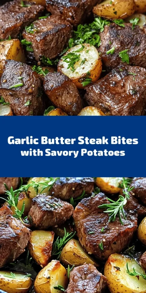 Indulge in these mouthwatering Garlic Butter Steak Bites & Potatoes that are perfect for a hearty dinner! This easy recipe combines tender sirloin steak with baby potatoes tossed in a rich garlic butter sauce and fresh herbs. It's quick to make, taking only 40 minutes from prep to table. Ideal for weeknight meals or special occasions, this dish will impress everyone at the table. Don’t forget to garnish with fresh parsley for an extra pop of color!