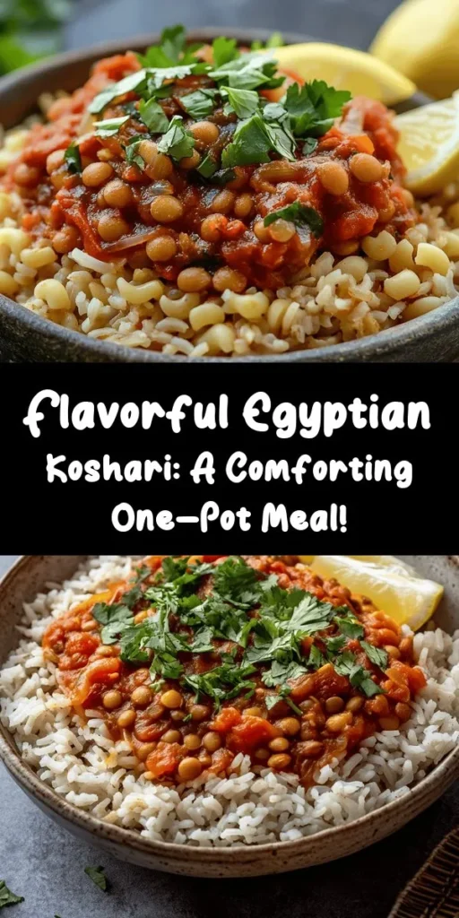 Discover the flavors of Egypt with this classic Koshari recipe! This hearty dish combines lentils, rice, and macaroni topped with a rich tomato sauce and spices. Perfect for a comforting meal, it’s easy to make and bursting with flavor. Serve with fresh cilantro or parsley and a squeeze of lemon for that extra zing. Ideal for family dinners or impressing guests! Dive into this deliciously satisfying dish today!