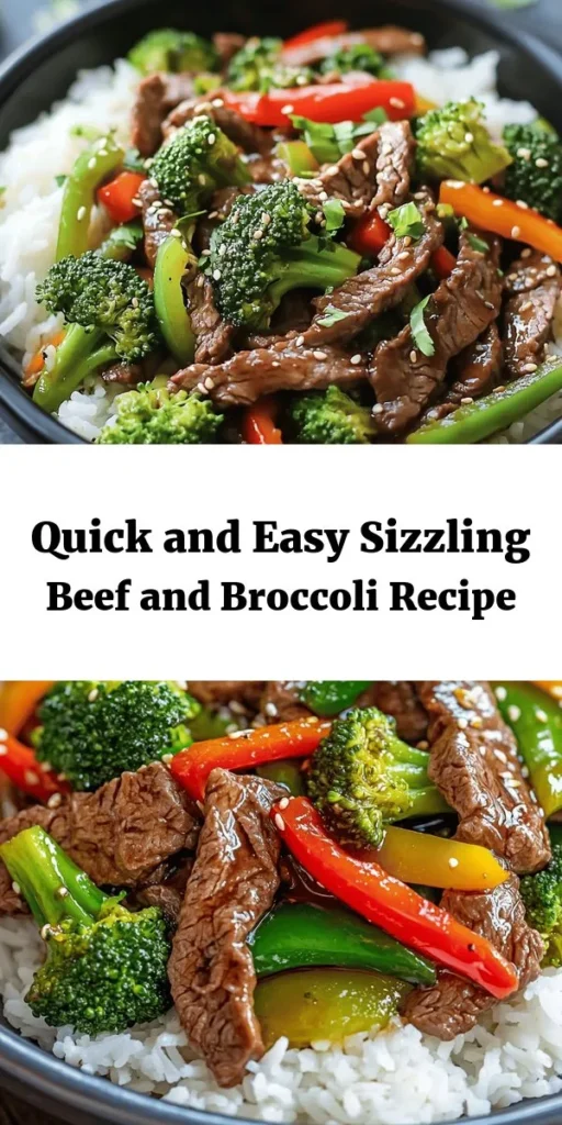Indulge in the flavors of a classic Chinese dish with this Sizzling Beef & Broccoli recipe! Tender flank steak marinated in savory soy and oyster sauce pairs perfectly with vibrant broccoli and aromatic garlic and ginger. Quick to prepare in just 30 minutes, this stir-fry is the perfect weeknight dinner, served over fluffy rice or noodles. Enjoy a burst of flavor with every bite while impressing family and friends with your cooking skills!