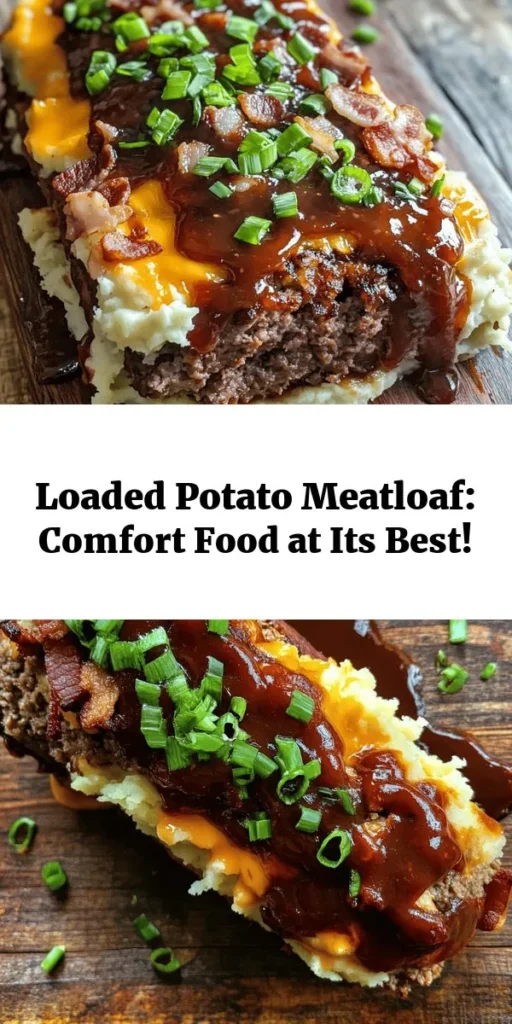 Looking for a flavorful twist on traditional meatloaf? Try this Ultimate Loaded Potato Meatloaf! Packed with ground beef, pork, creamy mashed potatoes, and crispy bacon, it's a comfort food dream come true. Topped with BBQ sauce and melty cheddar, it's sure to be a hit with family and friends. Easy to prepare and perfect for dinner or meal prep, this recipe is a must-try for meatloaf lovers. Enjoy every delicious slice!
