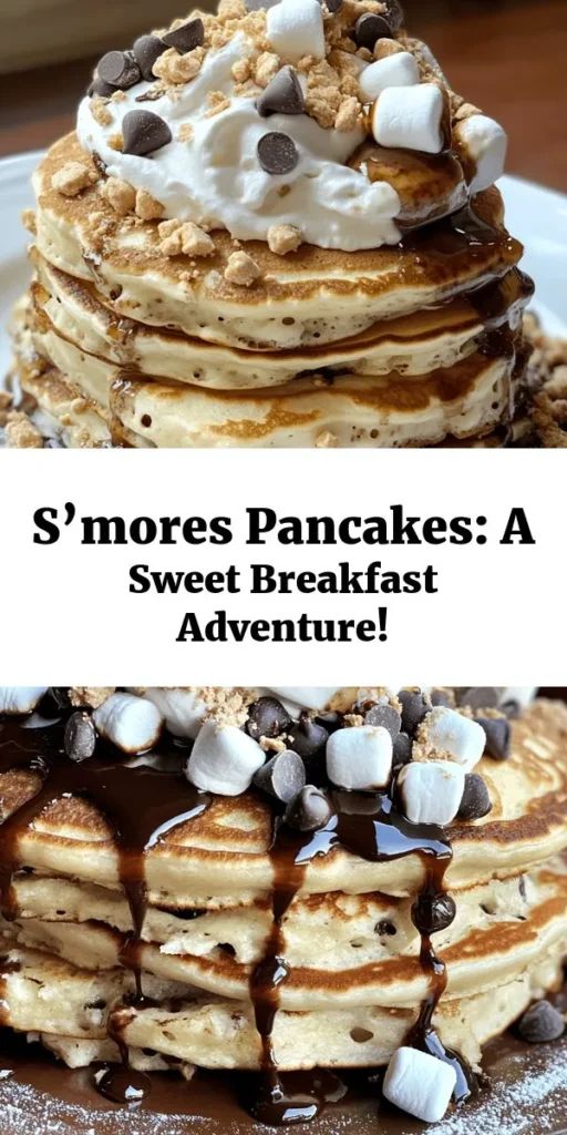 Dive into a sweet breakfast adventure with these S’mores Pancakes! This delicious recipe blends fluffy pancakes with gooey mini marshmallows, rich chocolate chips, and crunchy graham crackers. With just a few simple ingredients, you can whip up a fun and indulgent meal in under 30 minutes. Stack them high, drizzle with chocolate syrup, and top with whipped cream for the ultimate treat. Perfect for brunch or a cozy weekend breakfast!
